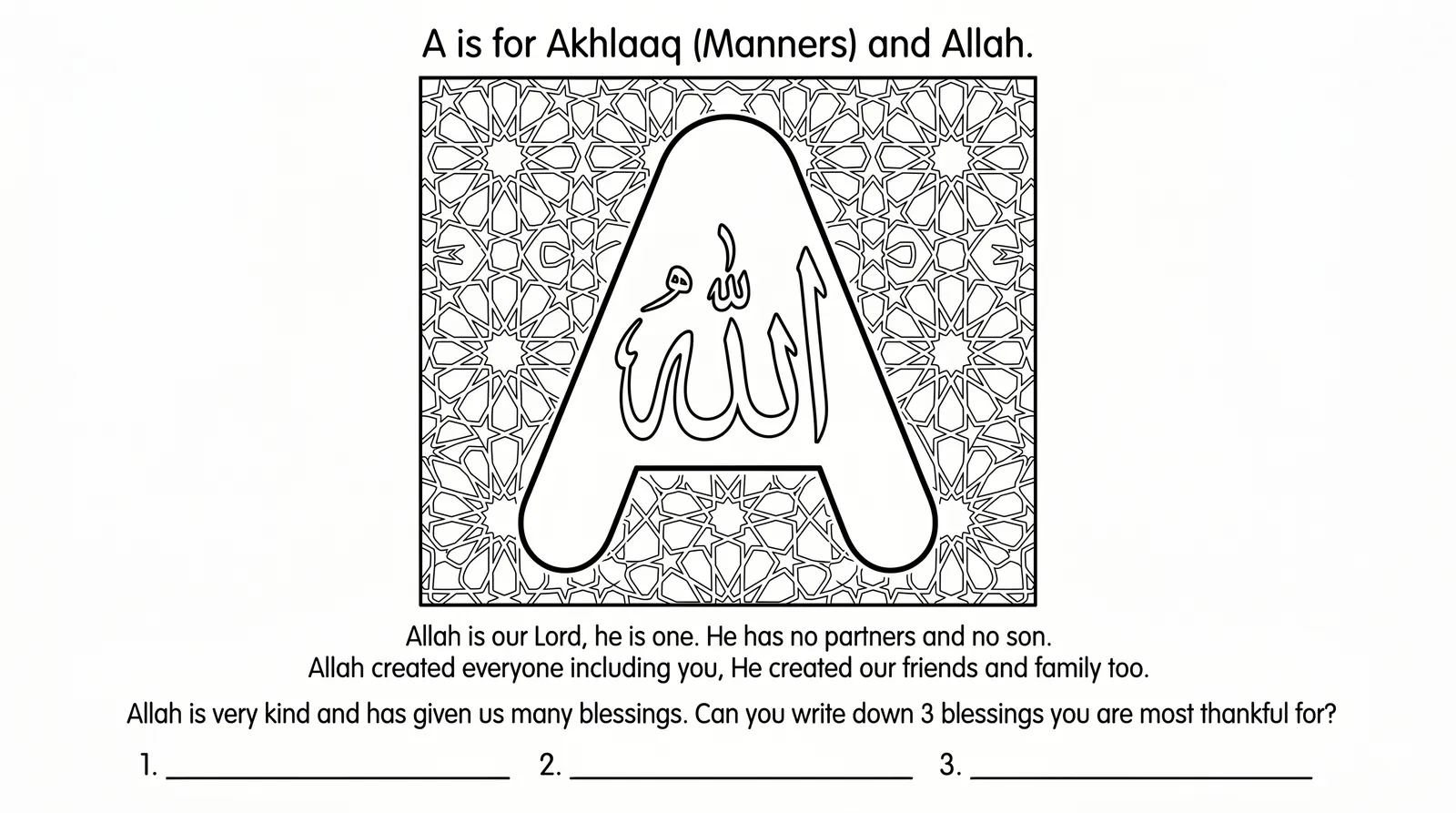Islamic Alphabet Coloring Book for Kids: Printable A to Z Activity Pages - Image 5